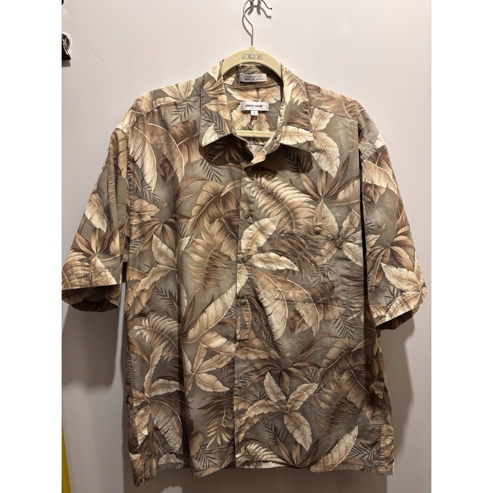 Pierre Cardin Mens Size XL Short Sleeve Tropical Print